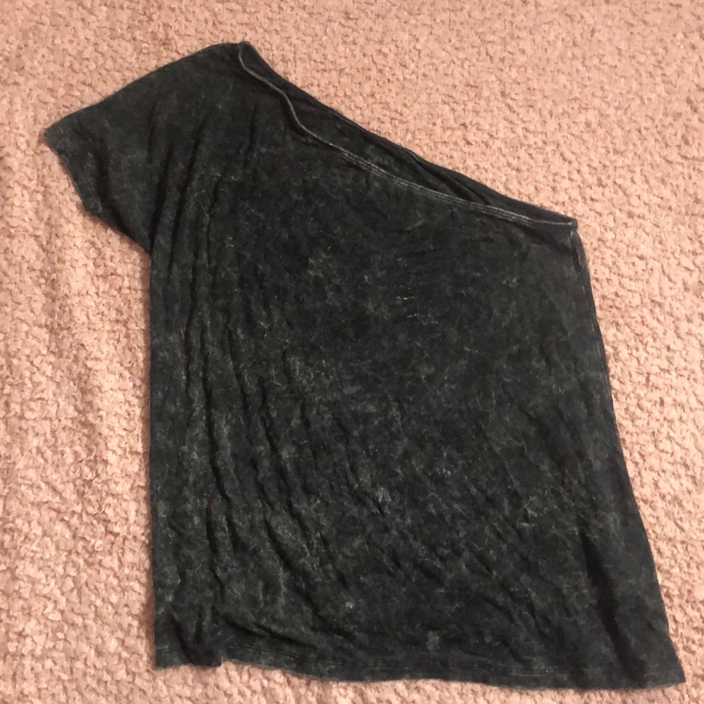 American Eagle Black/ grey off the shoulder shirt